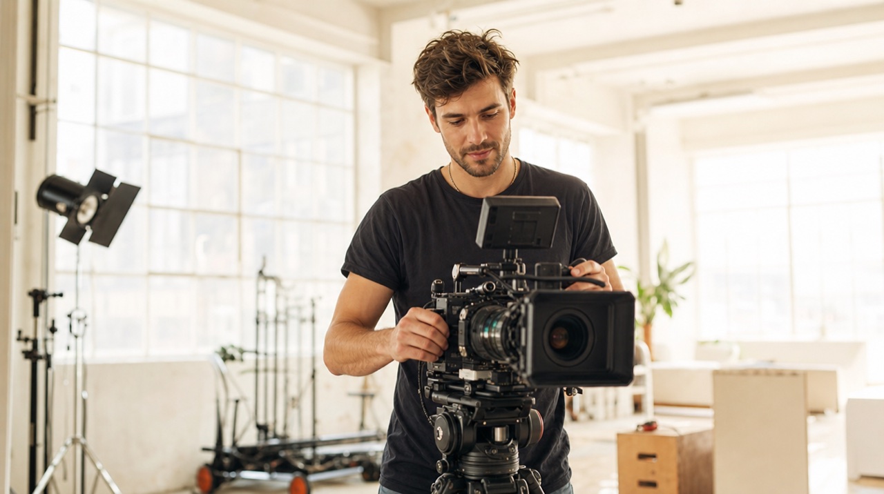 A creative at work on a film set